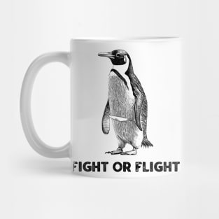 Fight or Flight Funny Penguin Mug